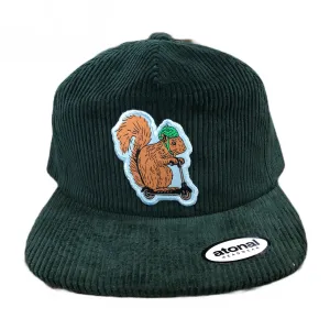 Squirrel on a Bird Corduroy Cap - Spruce