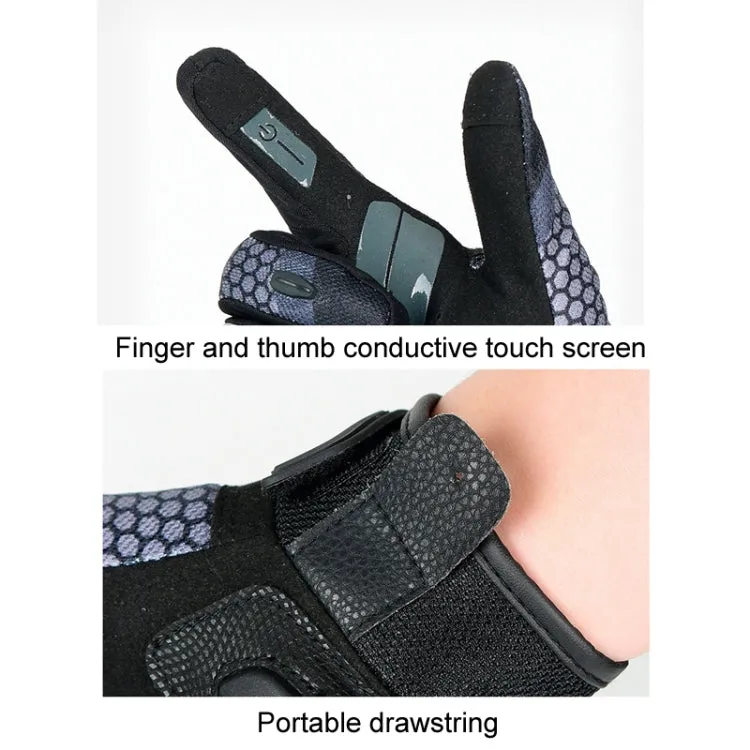 SULAITE Motorcycle Anti-fall Touch Screen Breathable Mesh Cycling Gloves, Size: M(Black)