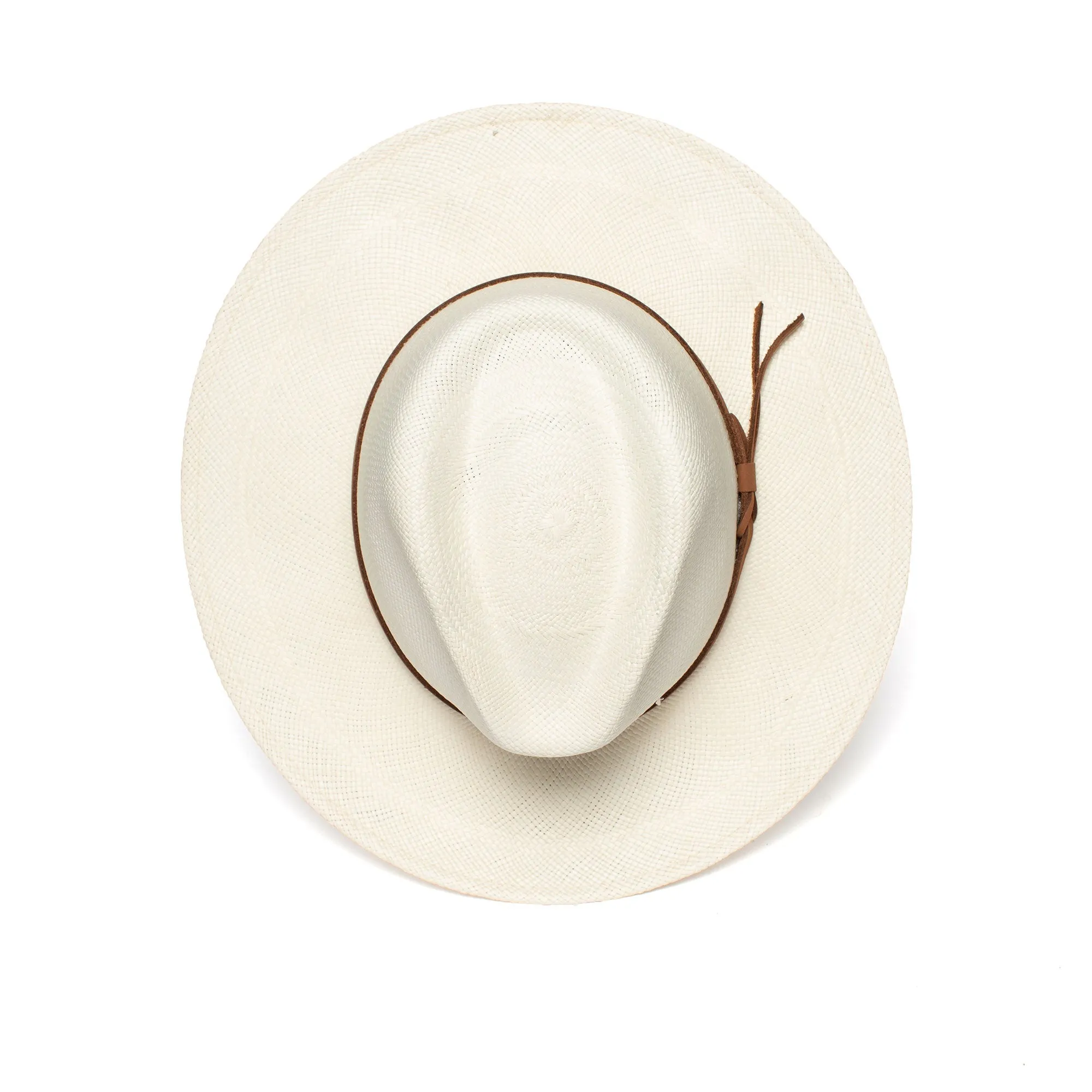 Summer Straw Fedora Hat-White