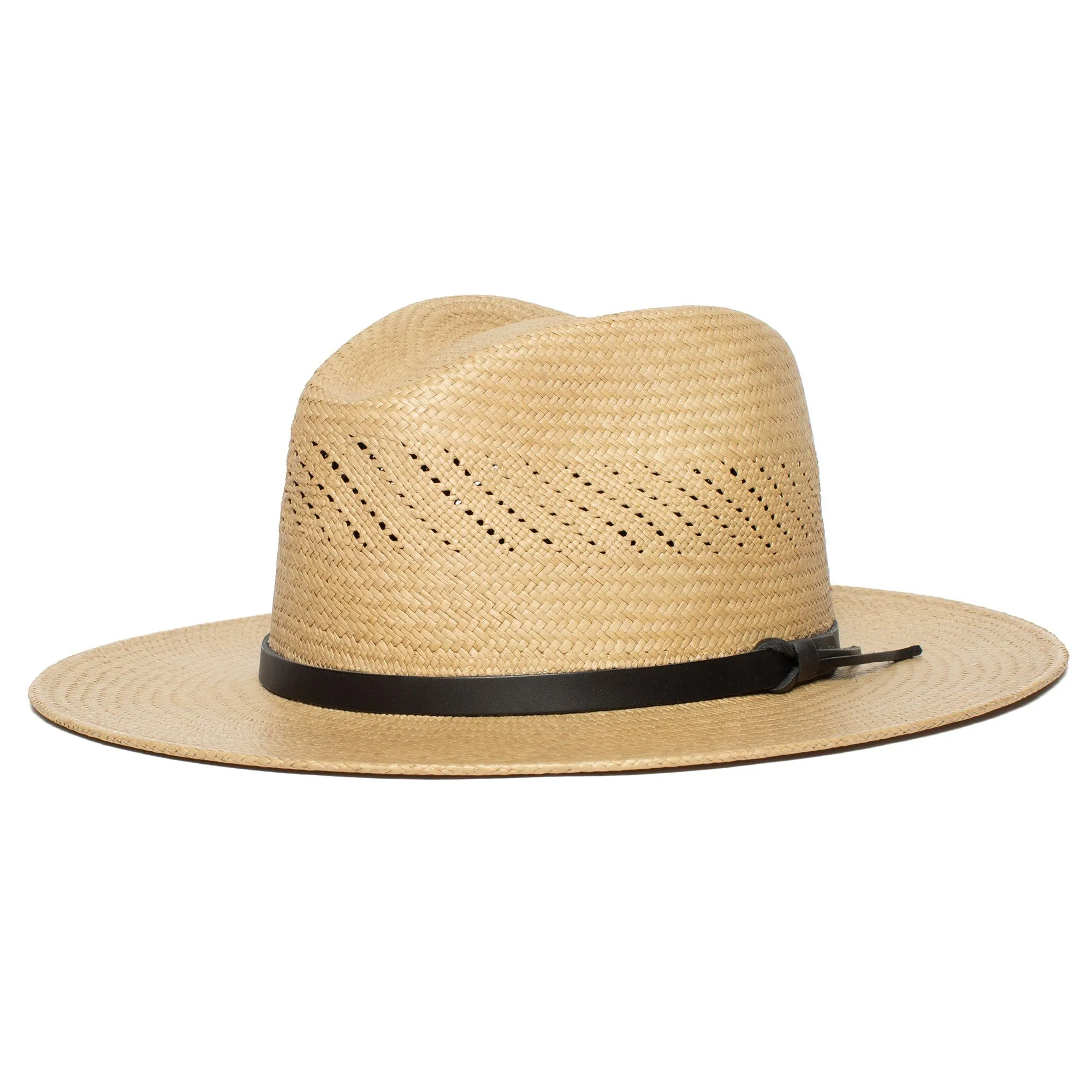 Summer Straw Fedora Hat-White