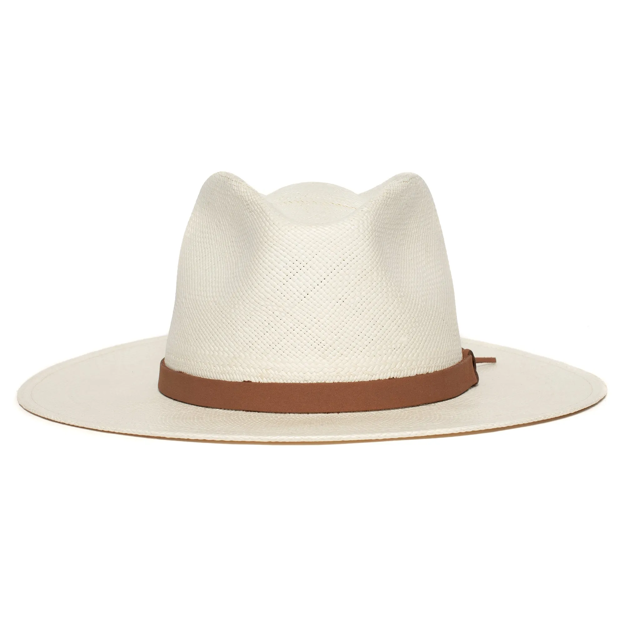 Summer Straw Fedora Hat-White