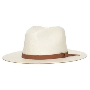 Summer Straw Fedora Hat-White