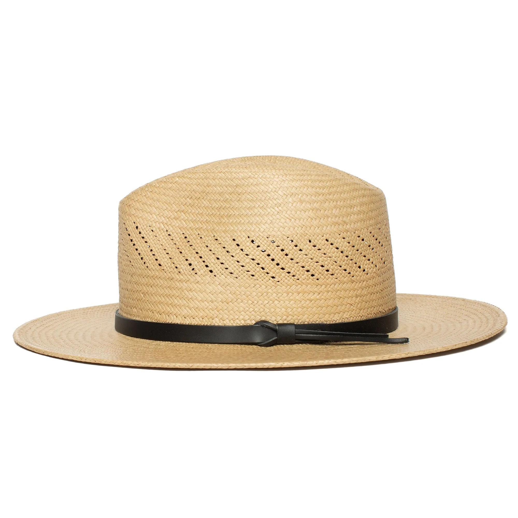 Summer Straw Fedora Hat-White