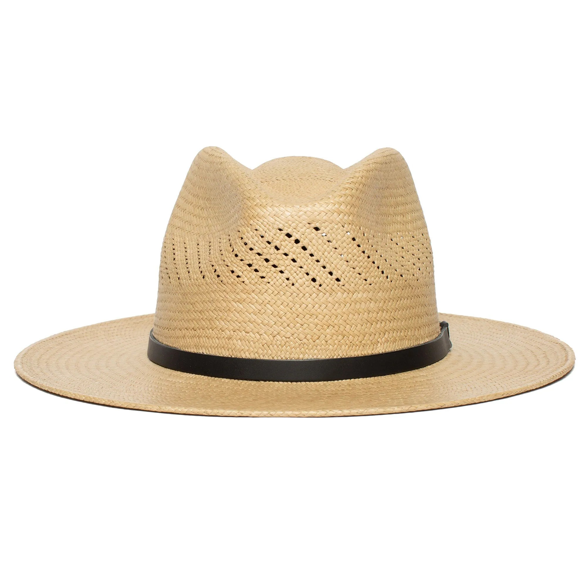 Summer Straw Fedora Hat-White