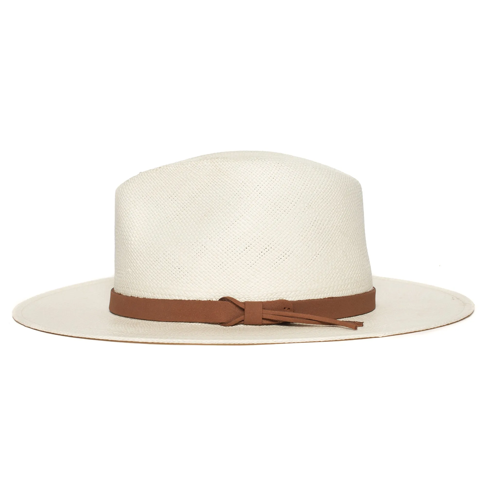 Summer Straw Fedora Hat-White