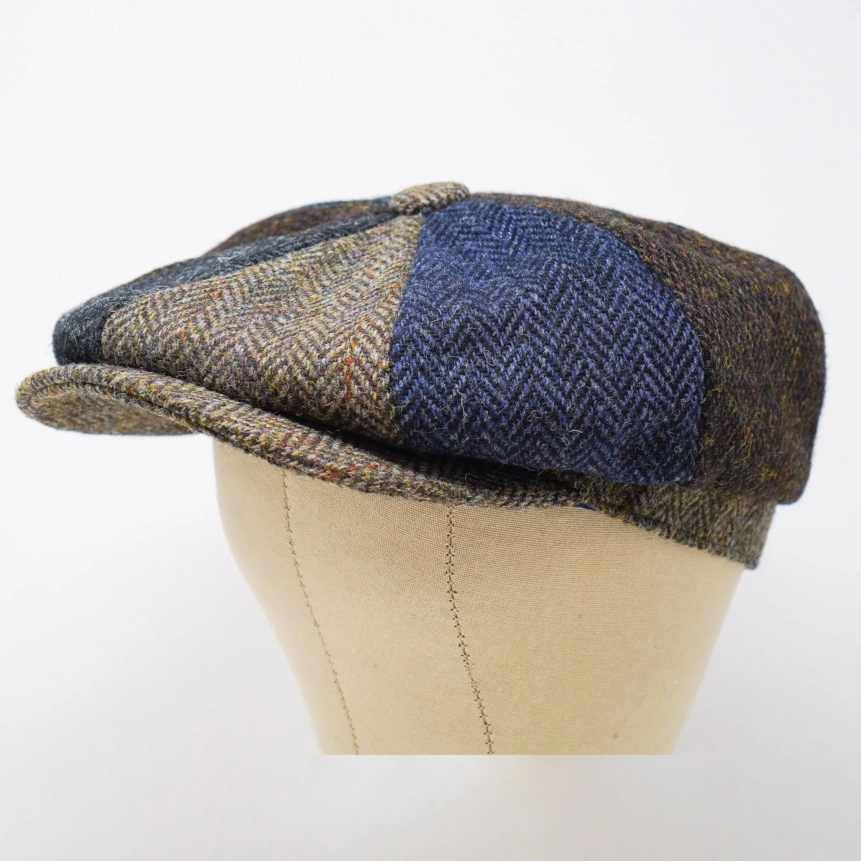 The Tay - Patchwork Baker Boy Cap - Harris Tweed - 100% Wool