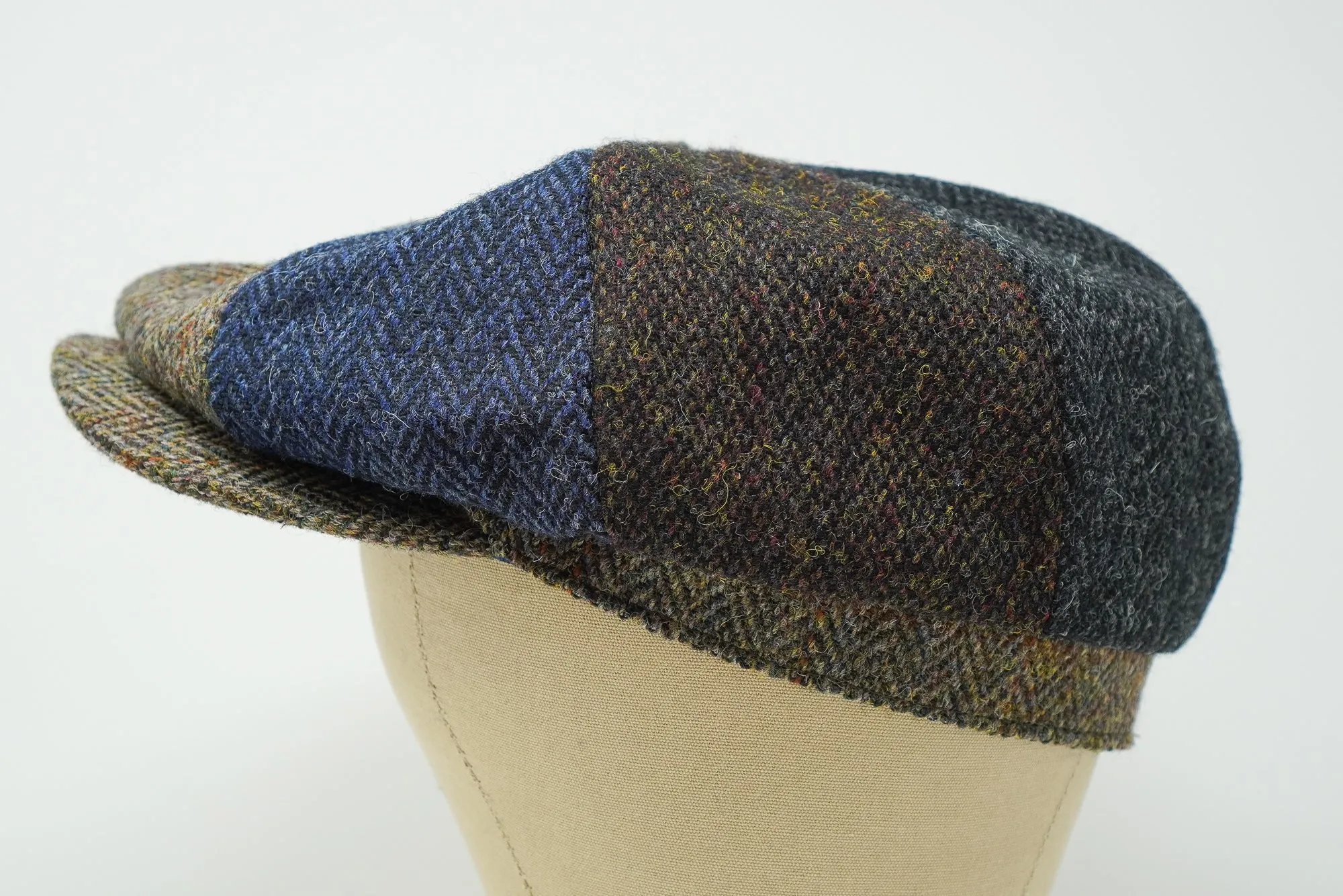 The Tay - Patchwork Baker Boy Cap - Harris Tweed - 100% Wool