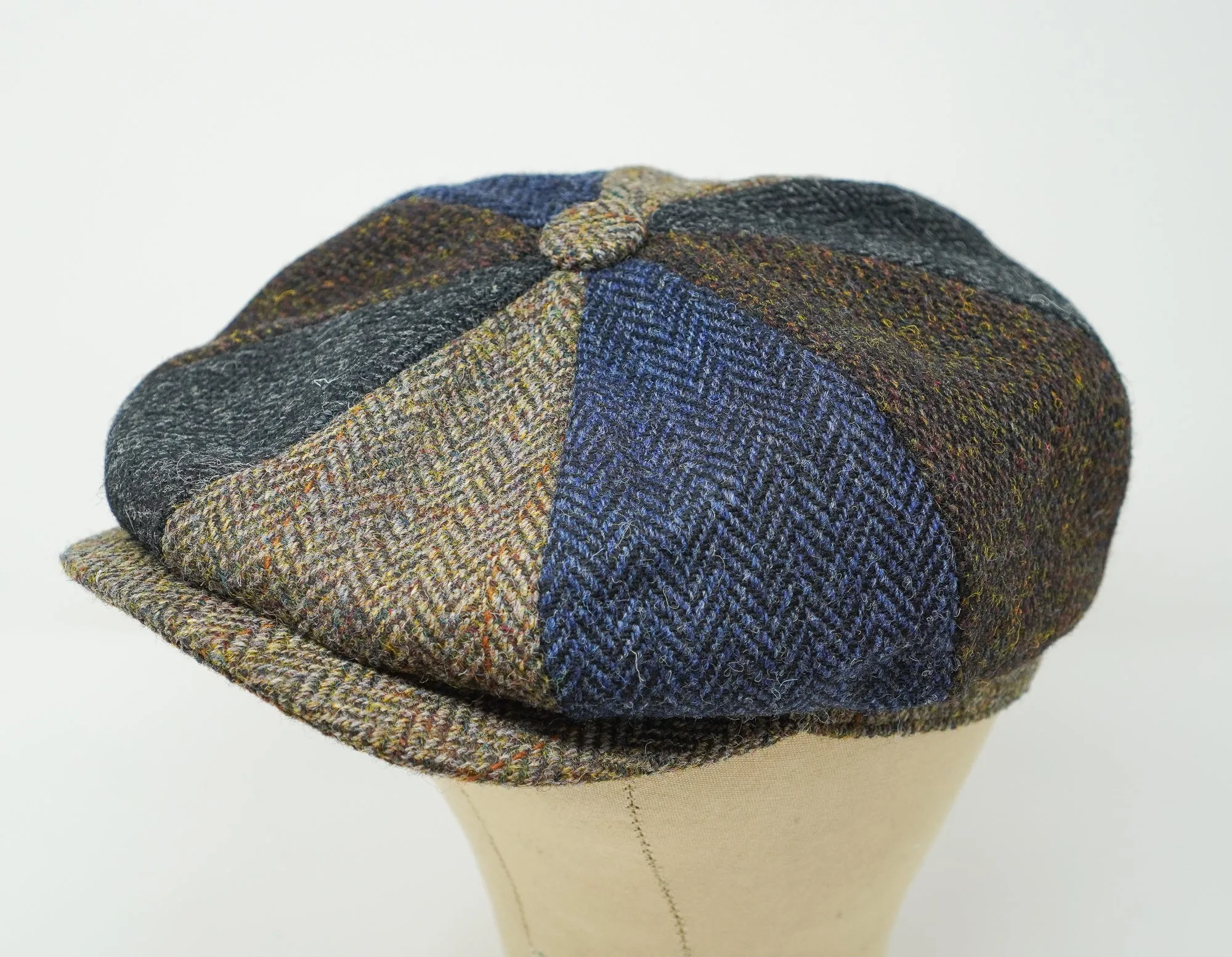 The Tay - Patchwork Baker Boy Cap - Harris Tweed - 100% Wool