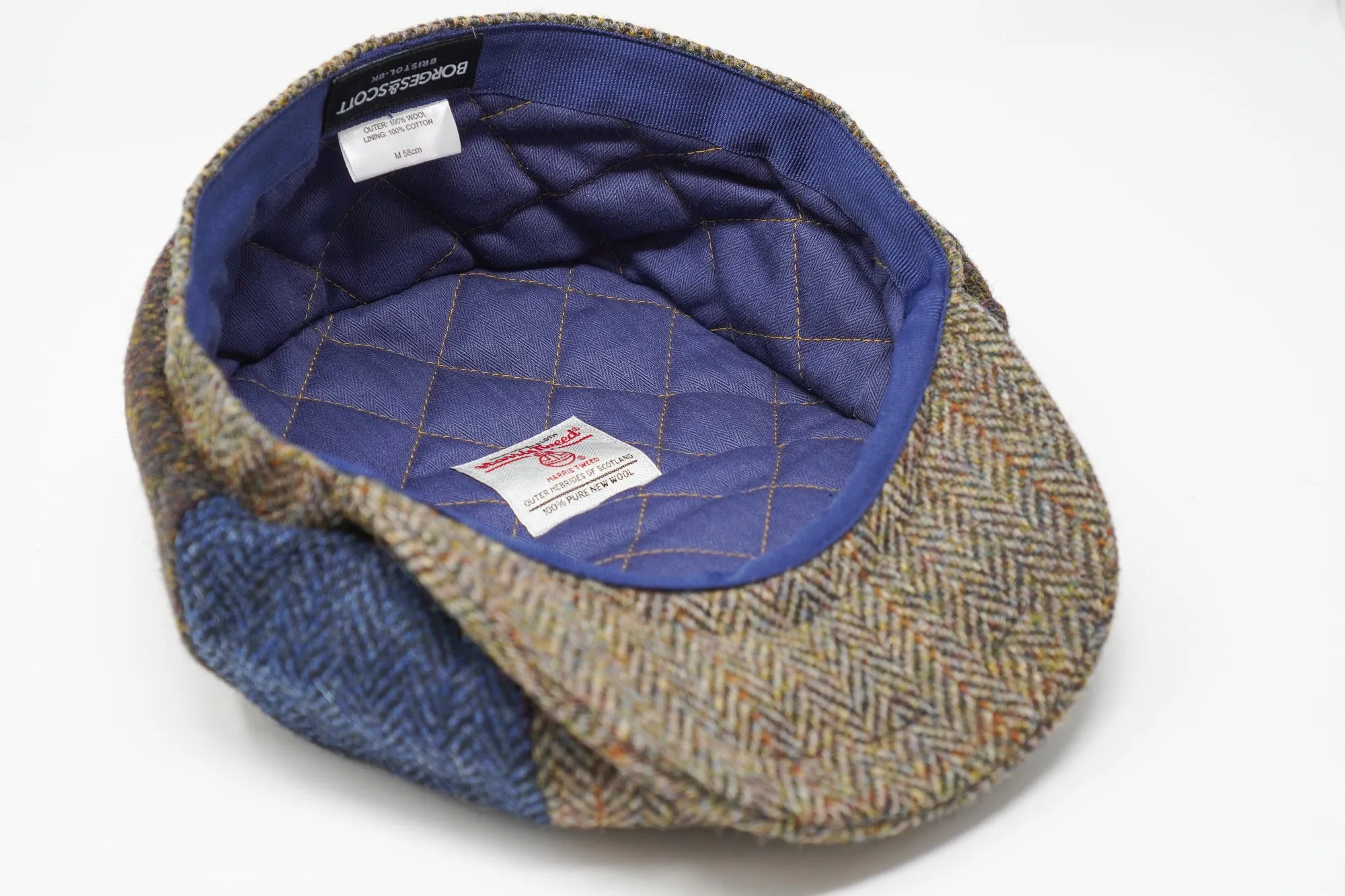 The Tay - Patchwork Baker Boy Cap - Harris Tweed - 100% Wool