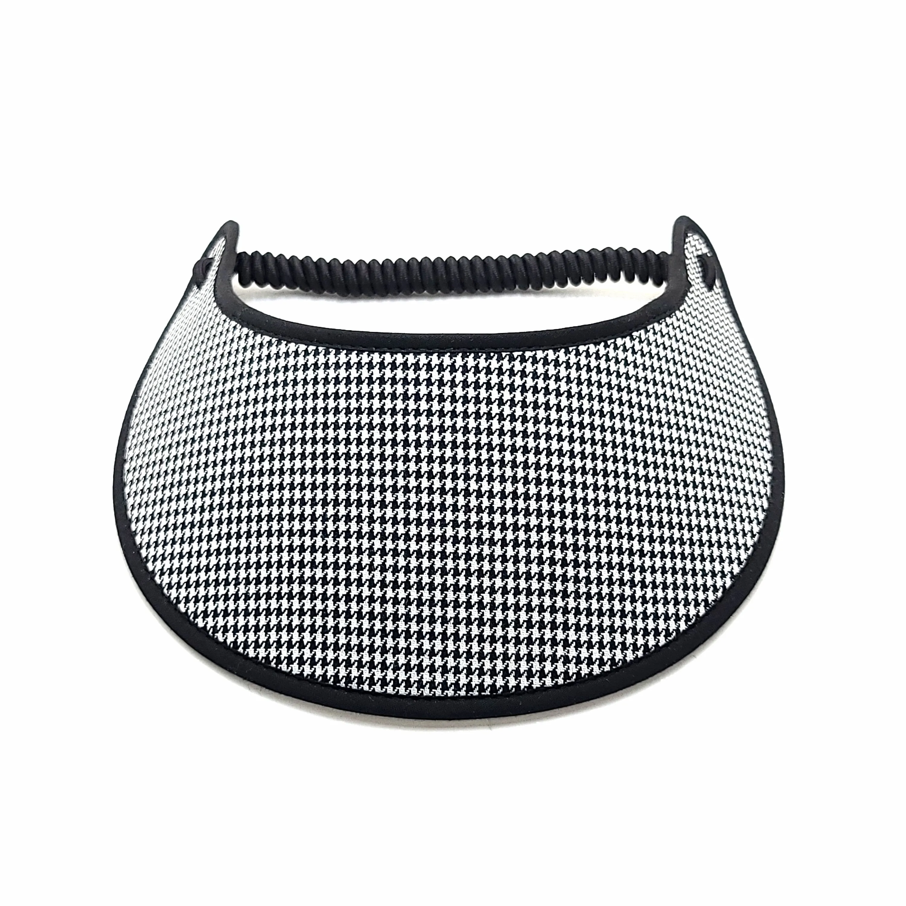 Trimmed Black and White Pattern Foam Sun Visor