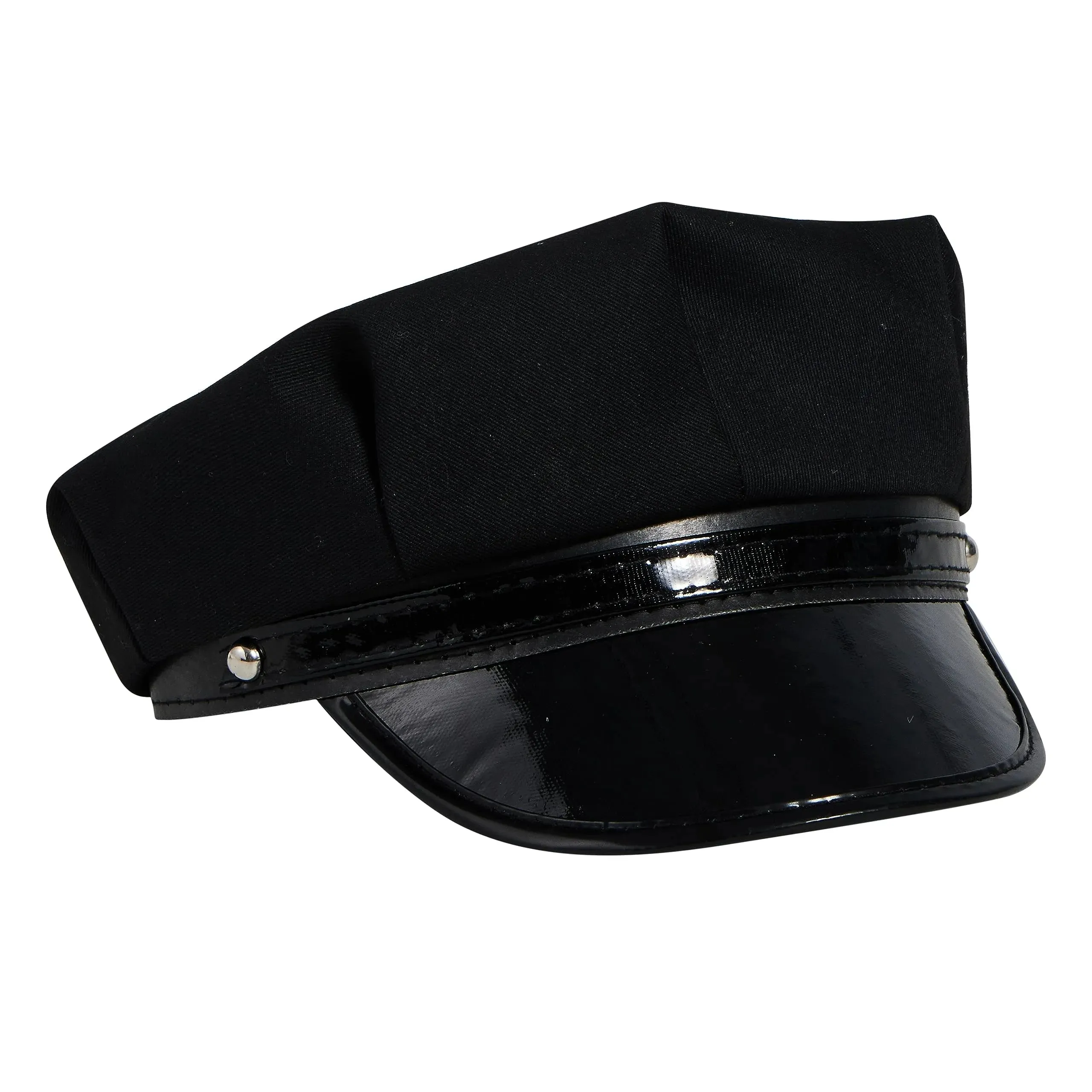 Universal Black Chauffeur Hat for Adults, Limousine Limo Taxi Driver Hat