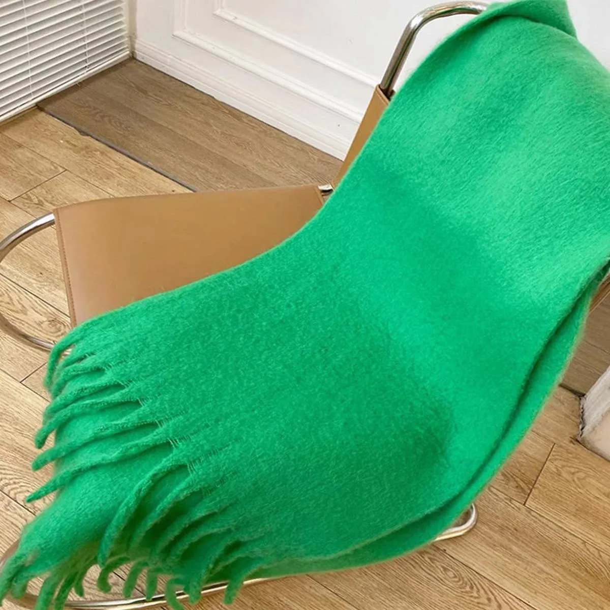 Warm Mohair Winter Scarf - Green