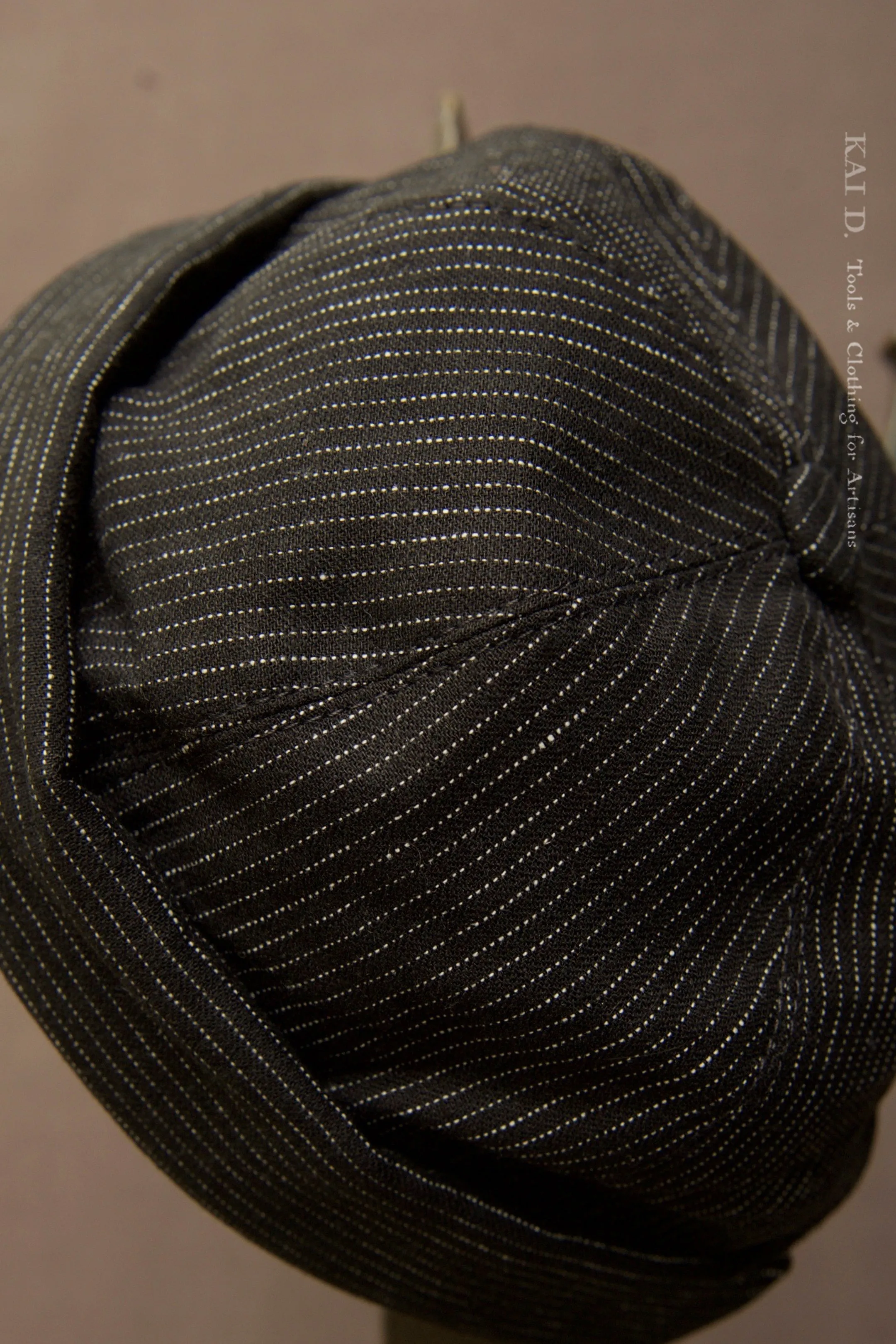 Watch Cap - Black Pin Cotton Linen - M, L