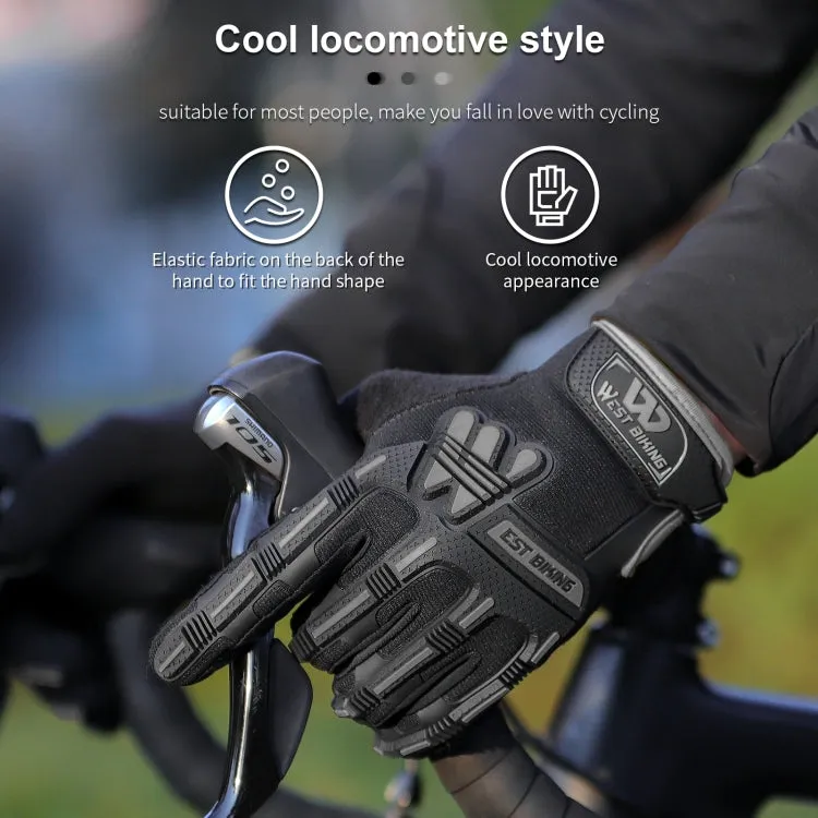 WEST BIKING YP0211208 Riding Gloves Motorcycle Bike Long Finger Non-Slip Touch Screen Gloves, Size: XL(Black)