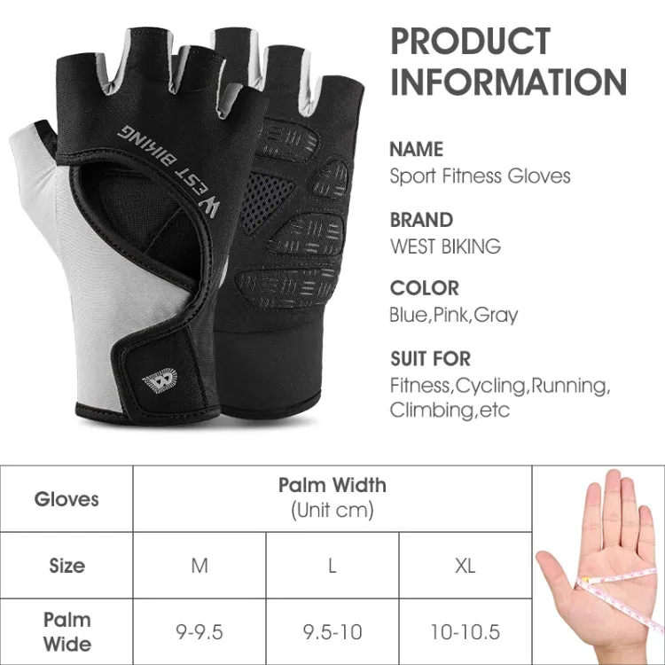 WEST BIKING YP0211217 Cycling Breathable Silicone Palm Gloves Fitness Training Wrist Guard Sports Gloves, Size: XL(Dark Gray)