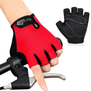 WEST BIKING YP0211218 Cycling Breathable Short Gloves Non-Slip Half Finger Gloves, Size: 2XL(Red)