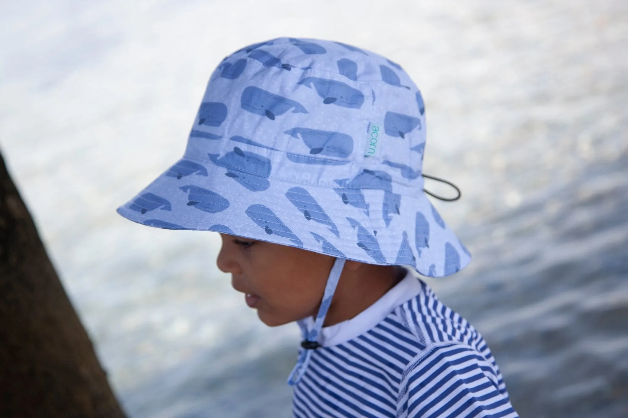 Whales Wide Brim Bucket Hat