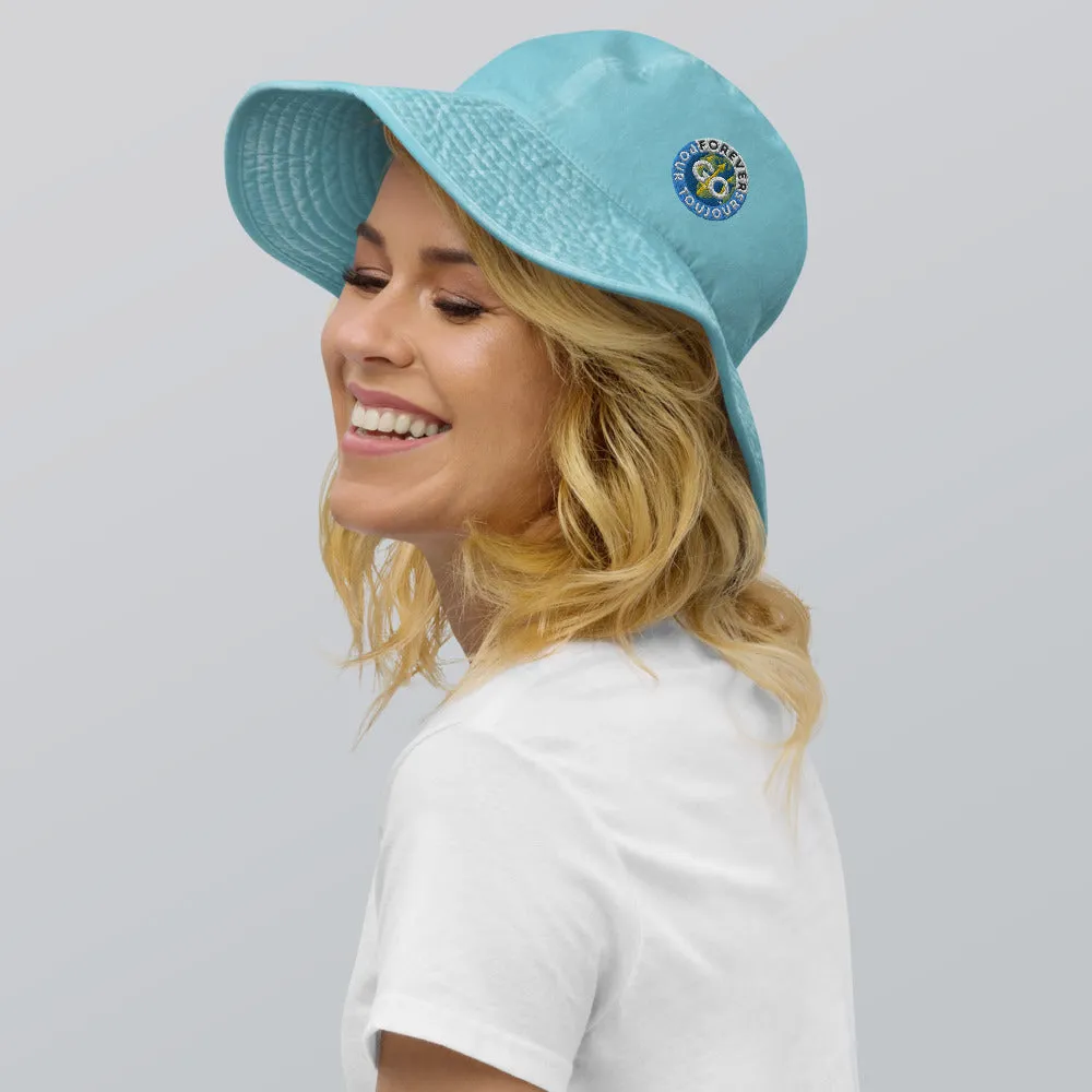 Wide Brim Bucket Hat - With The New Forever Go Embroidery Patch