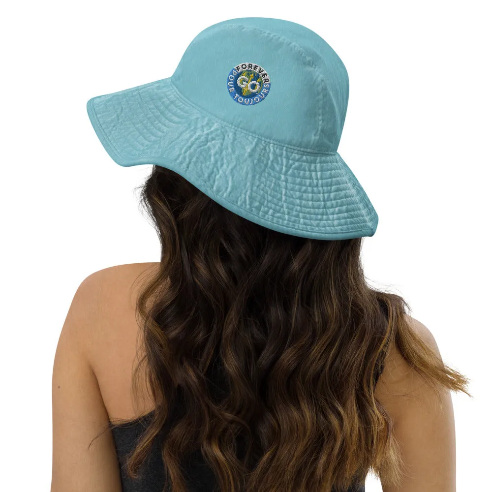 Wide Brim Bucket Hat - With The New Forever Go Embroidery Patch