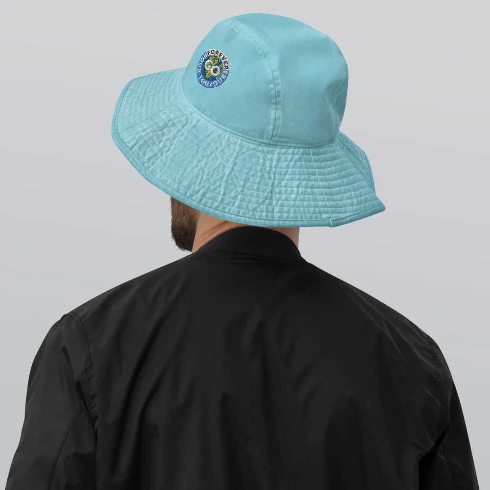 Wide Brim Bucket Hat - With The New Forever Go Embroidery Patch