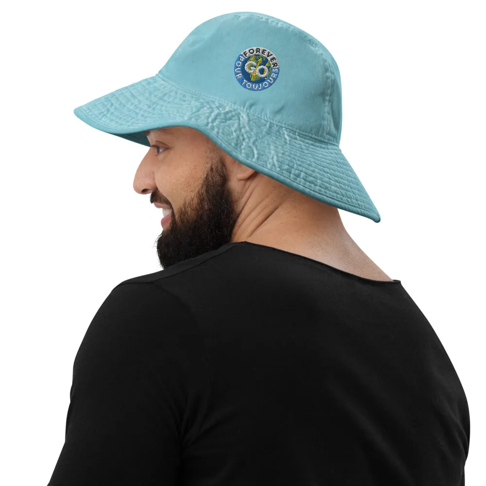 Wide Brim Bucket Hat - With The New Forever Go Embroidery Patch