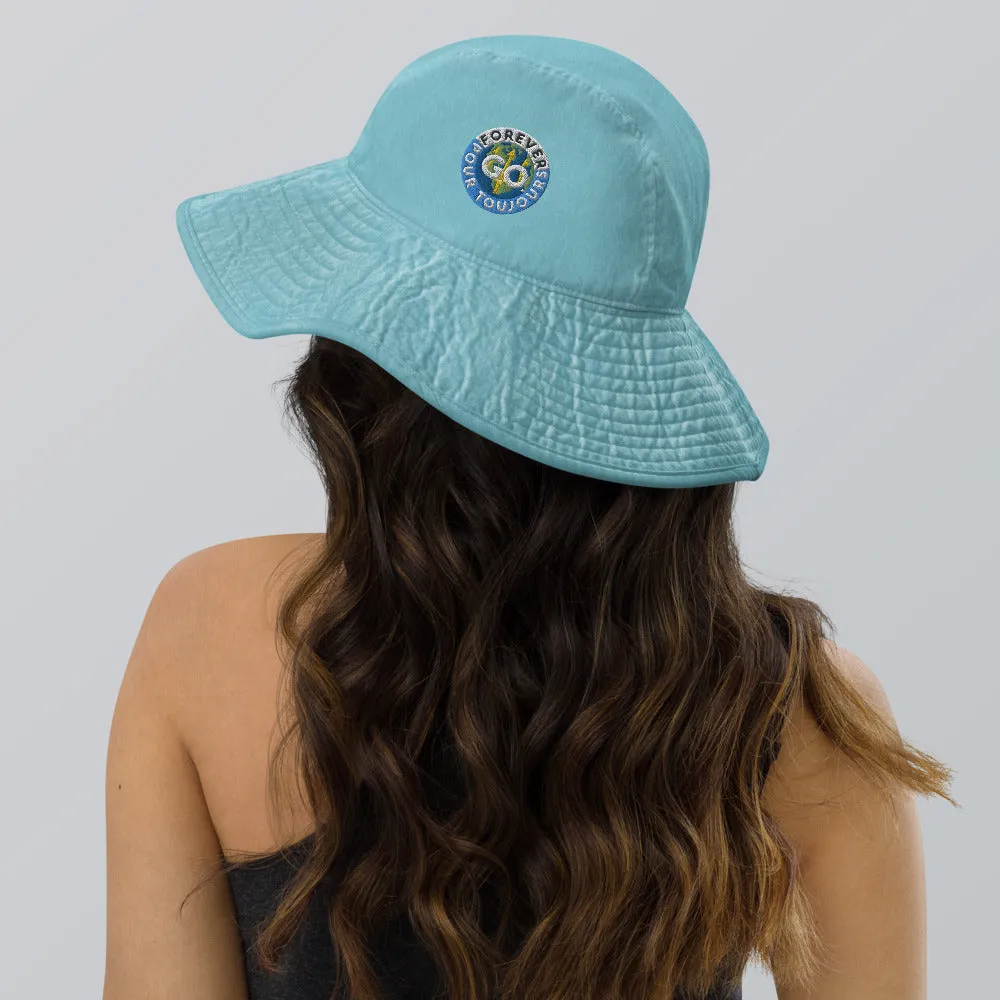 Wide Brim Bucket Hat - With The New Forever Go Embroidery Patch