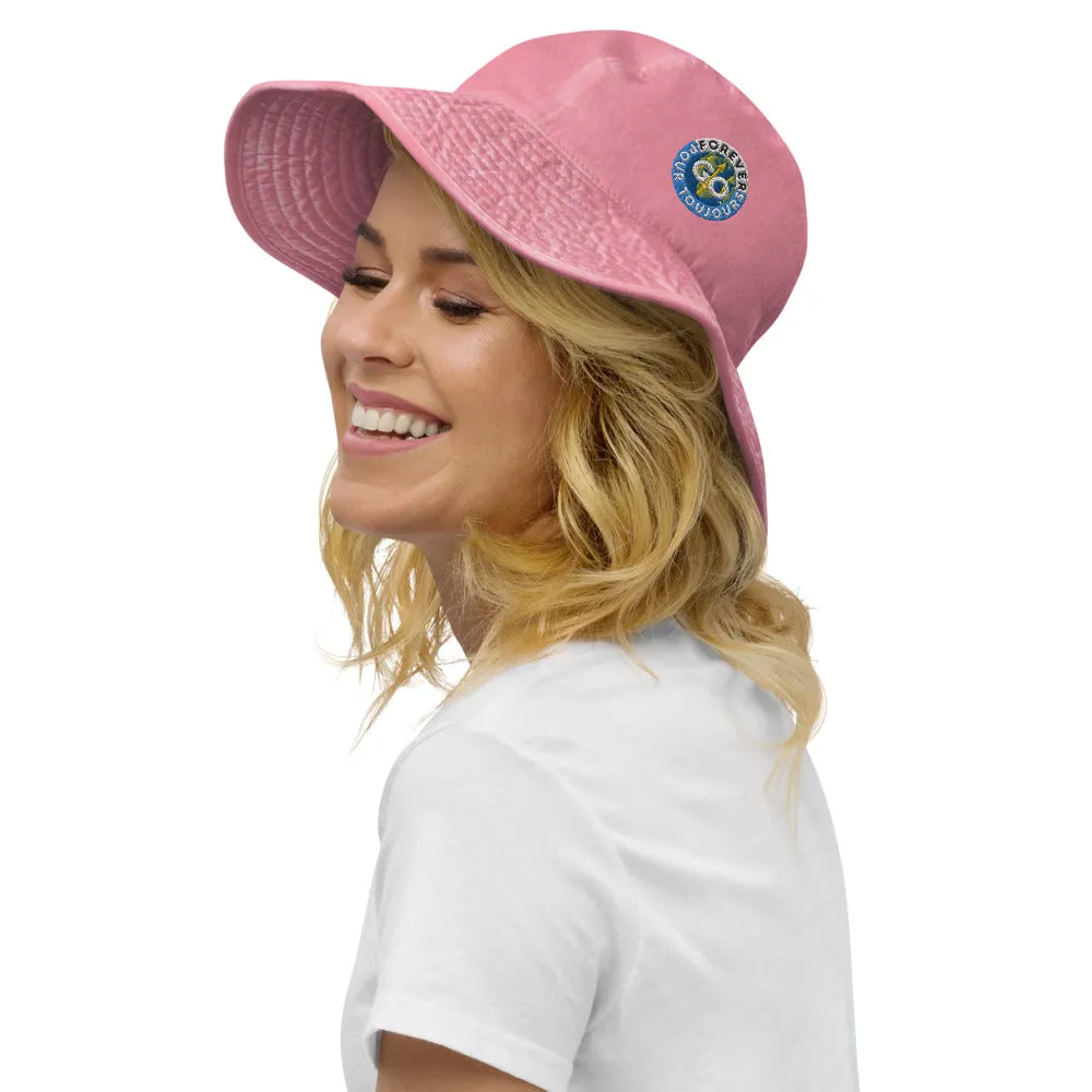 Wide Brim Bucket Hat - With The New Forever Go Embroidery Patch