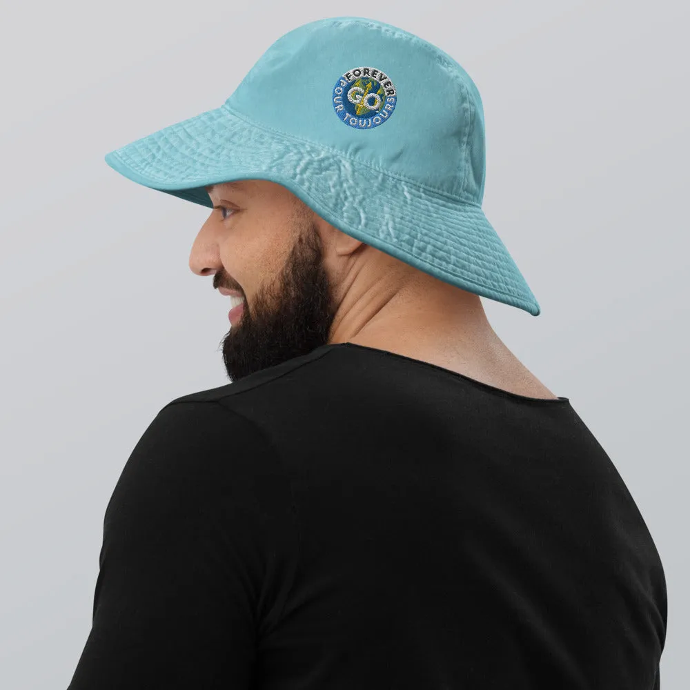 Wide Brim Bucket Hat - With The New Forever Go Embroidery Patch