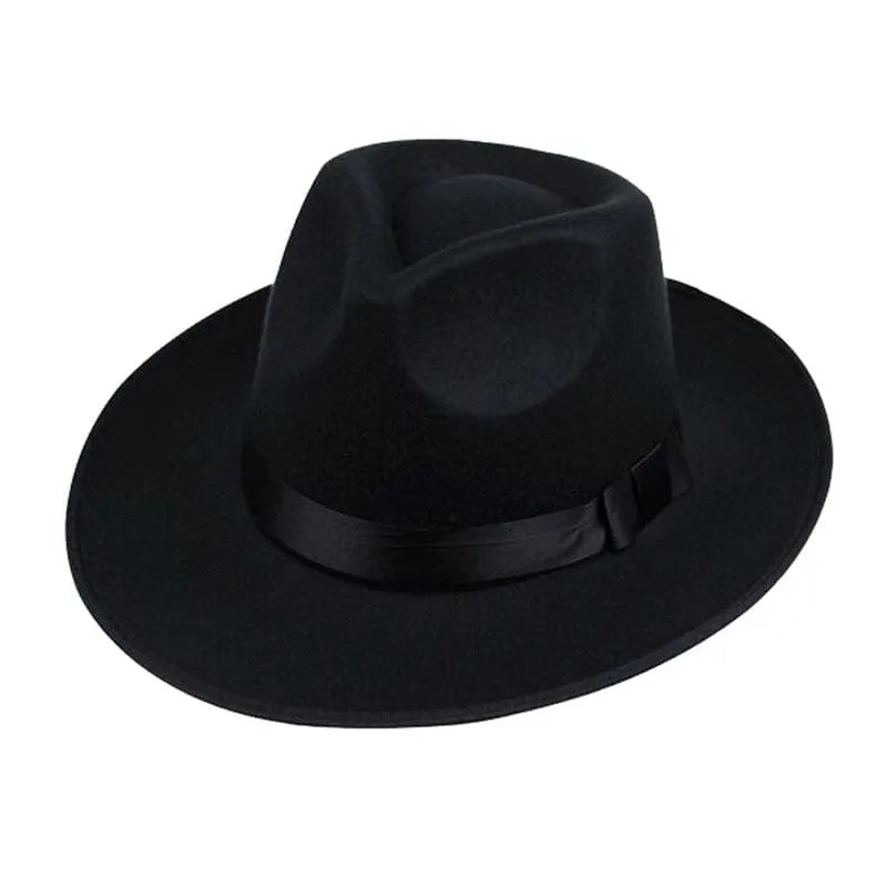 Wide Brim Fedora Hat For Men In Black / Gray / Brown