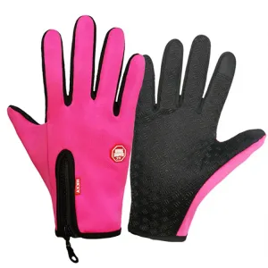 Winter Outdoor Riding Sports Waterproof Touch Screen Glove, Size: M(H041 Red)