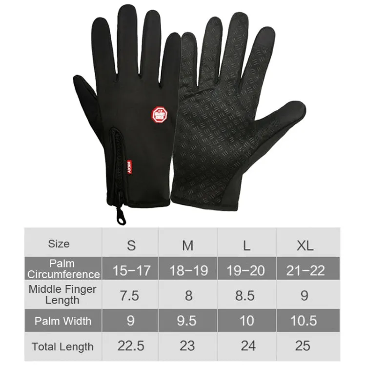 Winter Outdoor Riding Sports Waterproof Touch Screen Glove, Size: M(H041 Red)