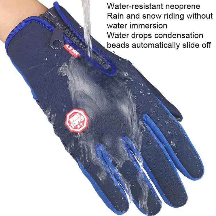 Winter Outdoor Riding Sports Waterproof Touch Screen Glove, Size: M(H041 Red)