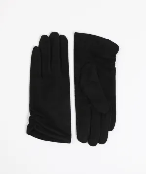 Womens Black Suede Gloves