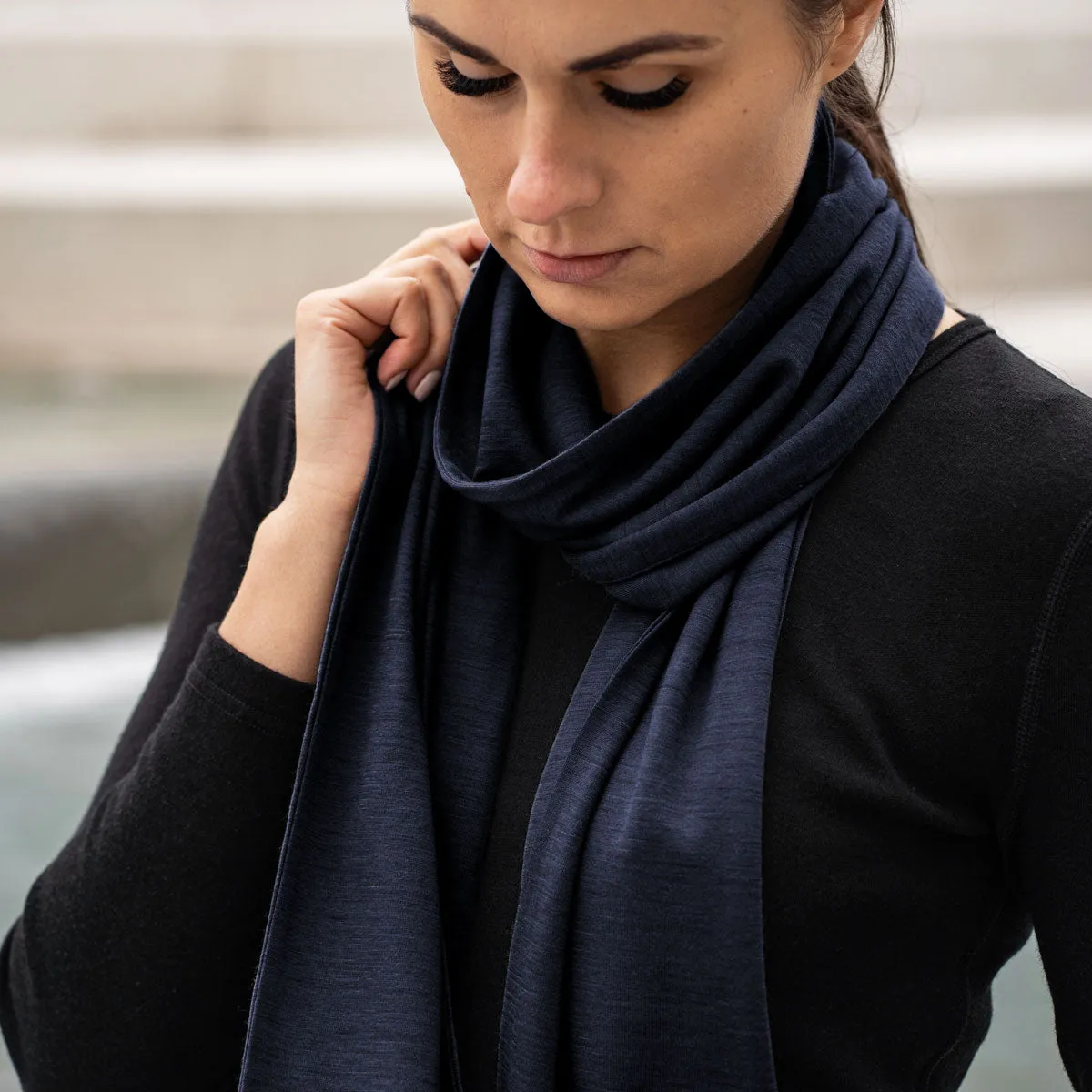 Women's Merino Scarf Dark Blue