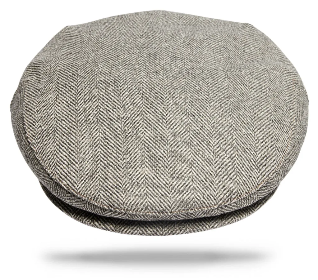 Wool|Silk|Linen Ivy Cap grey Herringbone